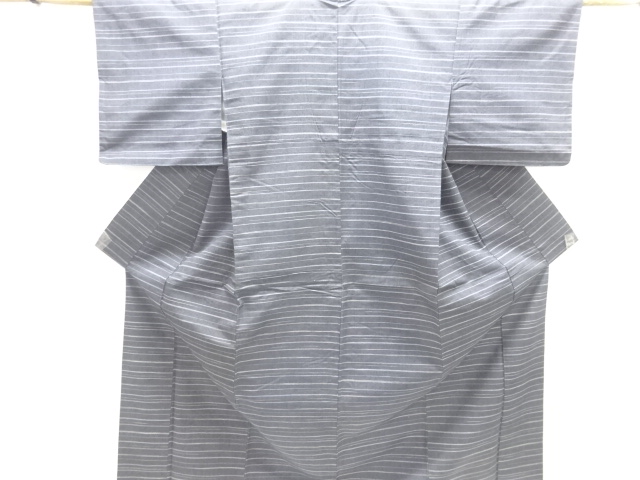 JAPANESE KIMONO / ANTIQUE KIMONO / SILK / TSUMUGI / WOVEN STRIPE